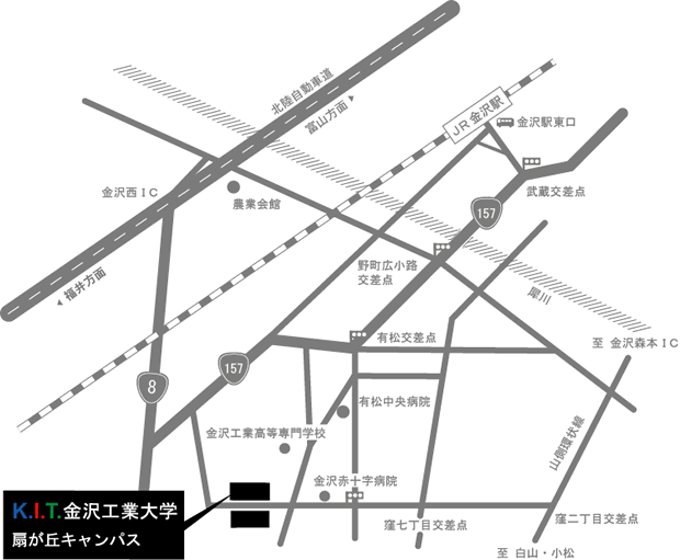 金沢工業大学アクセスマップ
